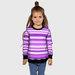 Свитшот детский Фиолетовые полосы, цвет: 3D-черный — фото 2