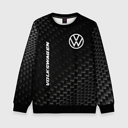 Свитшот детский Volkswagen карбоновый фон, цвет: 3D-черный