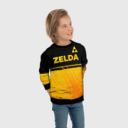 Свитшот детский Zelda - gold gradient: символ сверху, цвет: 3D-черный — фото 2