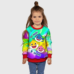 Свитшот детский Baby Shark Brooklyn and friends, цвет: 3D-красный — фото 2