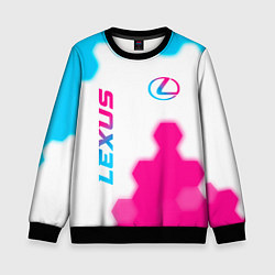 Свитшот детский Lexus neon gradient style: надпись, символ, цвет: 3D-черный