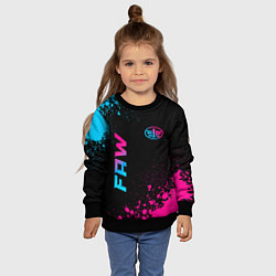 Свитшот детский FAW - neon gradient: надпись, символ, цвет: 3D-черный — фото 2