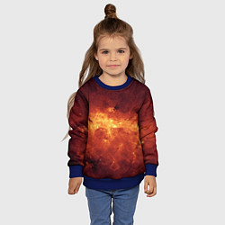 Свитшот детский Огненная галактика, цвет: 3D-синий — фото 2