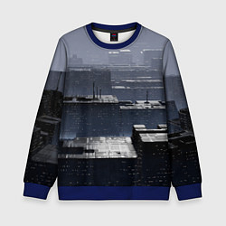 Детский свитшот Тёмный металлический город будущего
