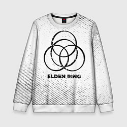 Свитшот детский Elden Ring с потертостями на светлом фоне, цвет: 3D-белый