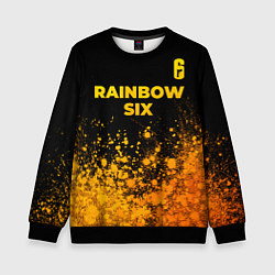Свитшот детский Rainbow Six - gold gradient: символ сверху, цвет: 3D-черный