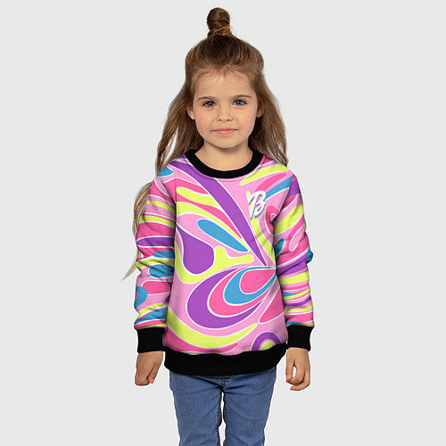 Детский свитшот Barbie Totally Hair - ретро костюм / 3D-Черный – фото 4