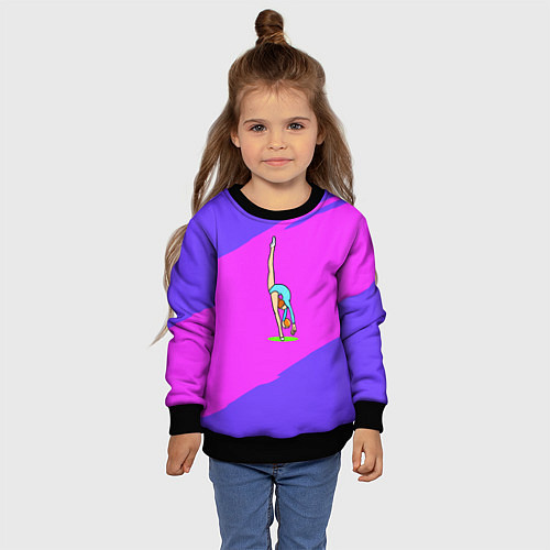 Детский свитшот Гимнастка с мячом / 3D-Черный – фото 4