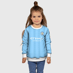 Свитшот детский Манчестер Сити форма 2324 домашняя, цвет: 3D-белый — фото 2
