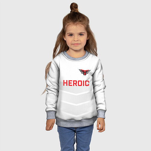 Детский свитшот Heroic white / 3D-Меланж – фото 4