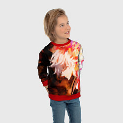 Свитшот детский Габимару в цветном огне, цвет: 3D-красный — фото 2