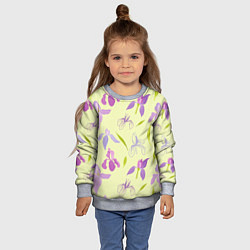 Свитшот детский Фиолетовые лилии, цвет: 3D-меланж — фото 2