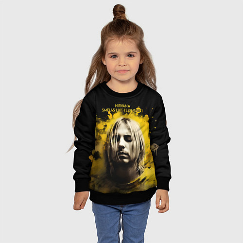 Детский свитшот Nirvana Graffiti / 3D-Черный – фото 4