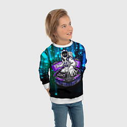Свитшот детский Space DJ - neon starfall, цвет: 3D-белый — фото 2