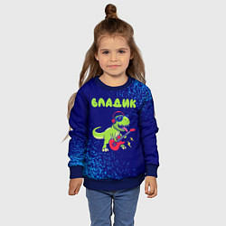 Свитшот детский Владик рокозавр, цвет: 3D-синий — фото 2