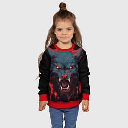 Свитшот детский Red blue wolf, цвет: 3D-красный — фото 2