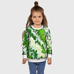 Свитшот детский Зеленые штрихи, цвет: 3D-белый — фото 2