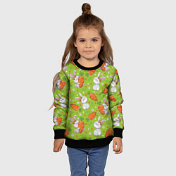 Свитшот детский Летние зайчики, цвет: 3D-черный — фото 2