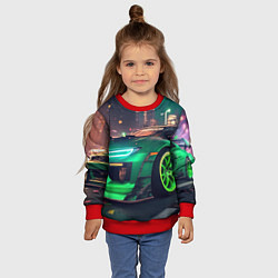 Свитшот детский Ночные гонки, цвет: 3D-красный — фото 2