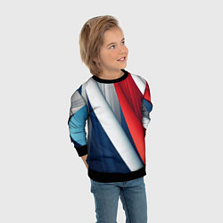 Свитшот детский Белая синяя красная абстракция, цвет: 3D-черный — фото 2