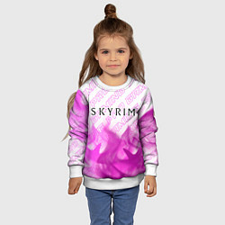 Свитшот детский Skyrim pro gaming: символ сверху, цвет: 3D-белый — фото 2