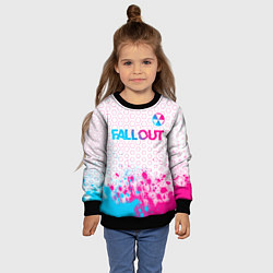 Свитшот детский Fallout neon gradient style: символ сверху, цвет: 3D-черный — фото 2