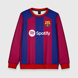 Свитшот детский ФК Барселона форма 2324 домашняя, цвет: 3D-красный