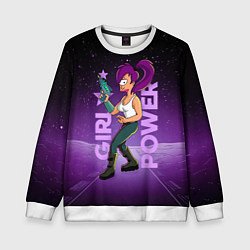 Свитшот детский Futurama: Лила с бластером, цвет: 3D-белый