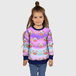 Свитшот детский Узор с Клоунами, цвет: 3D-синий — фото 2