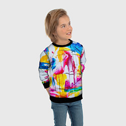 Свитшот детский Красочный принт, цвет: 3D-черный — фото 2
