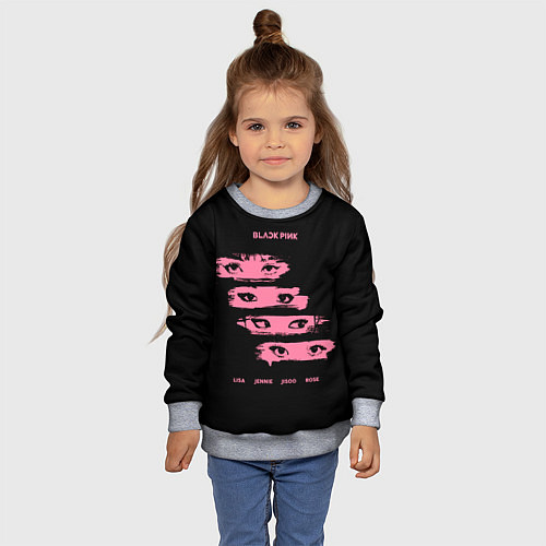 Детский свитшот Blackpink Eyes / 3D-Меланж – фото 4