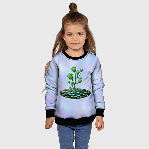 Детский свитшот Инопланетная растительная жизнь / 3D-Черный – фото 4