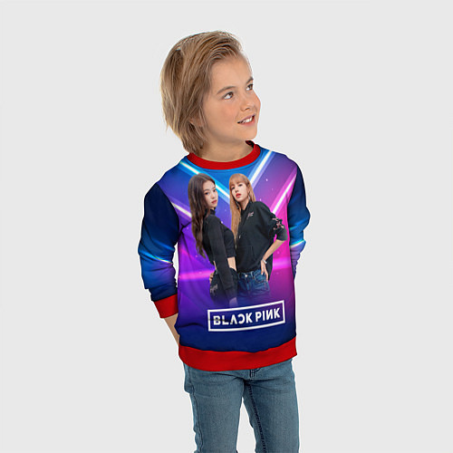 Детский свитшот Blackpink neon / 3D-Красный – фото 3