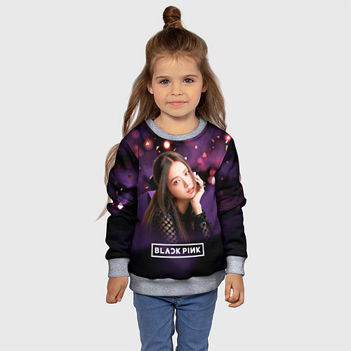 Детский свитшот Ким Джису Блэкпинк / 3D-Меланж – фото 4