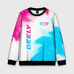 Свитшот детский Geely neon gradient style: надпись, символ, цвет: 3D-черный