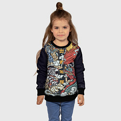 Свитшот детский Japanese art, цвет: 3D-черный — фото 2