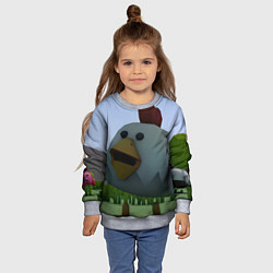 Свитшот детский Chicken Gun курица в лесу, цвет: 3D-меланж — фото 2