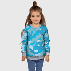 Свитшот детский Камуфляж военный синий, цвет: 3D-меланж — фото 2