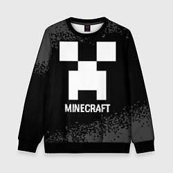 Свитшот детский Minecraft glitch на темном фоне, цвет: 3D-черный