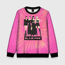 Свитшот детский Blackpink девушки с лого, цвет: 3D-черный