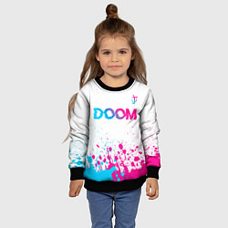 Свитшот детский Doom neon gradient style: символ сверху, цвет: 3D-черный — фото 2