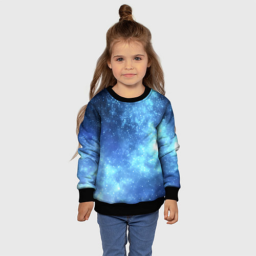 Детский свитшот Яркие звёзды в космосе / 3D-Черный – фото 4