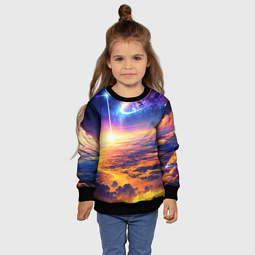 Детский свитшот Космическая вселенная / 3D-Черный – фото 4