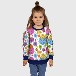 Свитшот детский Индийские слоники, цвет: 3D-синий — фото 2