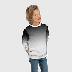 Свитшот детский Black and white gradient, цвет: 3D-белый — фото 2