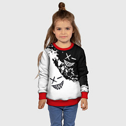 Свитшот детский Smile - black and white, цвет: 3D-красный — фото 2