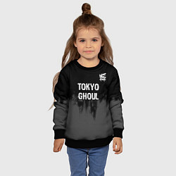 Свитшот детский Tokyo Ghoul glitch на темном фоне: символ сверху, цвет: 3D-черный — фото 2