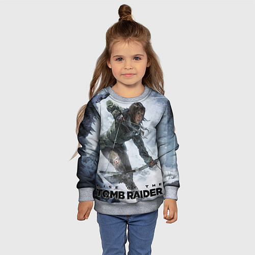 Детский свитшот Lara is hunting / 3D-Меланж – фото 4
