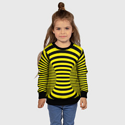 Свитшот детский Осиная талия - полосатая иллюзия, цвет: 3D-черный — фото 2