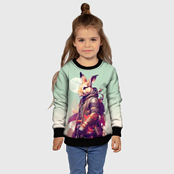 Свитшот детский Заяц на фоне луны - фантазия - нейросеть, цвет: 3D-черный — фото 2